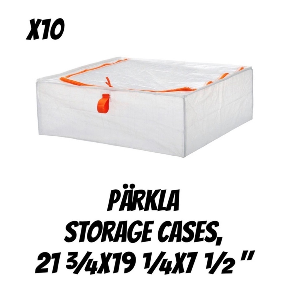 White Storage Cases with Orange Accents